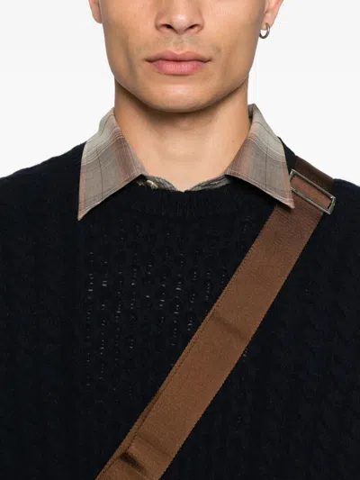 Prada Cable-knit Wool Sweater Clothing In Black