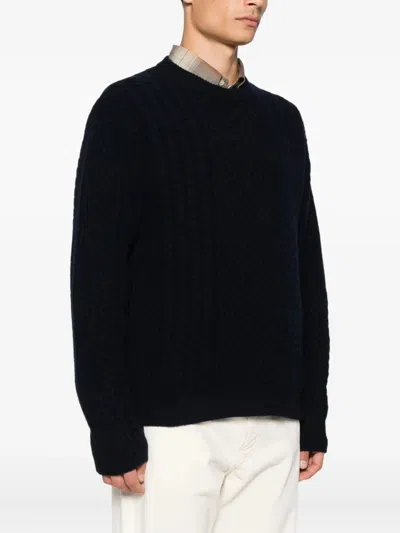 Prada Cable-knit Wool Sweater Clothing In Black