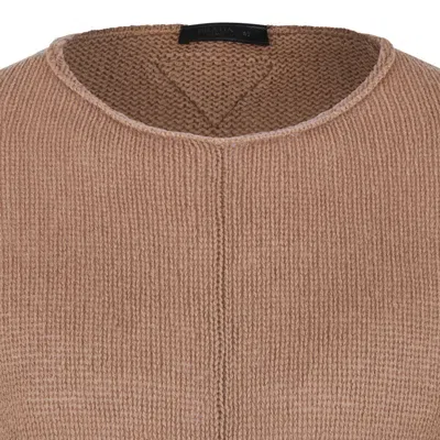 Prada Camel Cashmere Sweater In Brown