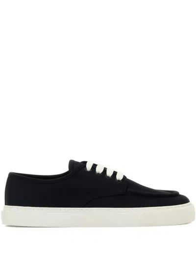 Prada Sneakers Navy Blue In Cotton Canvas In Multi