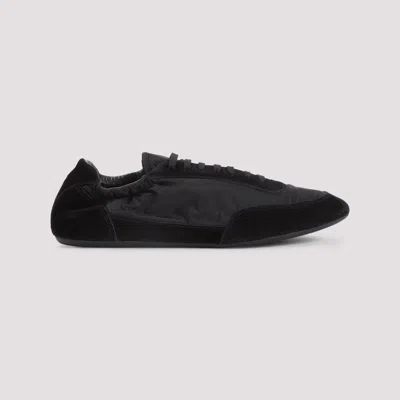 Prada Collapse Re-nylon And Suede Elasticized Sneakers In Black