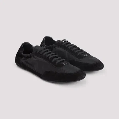 Prada Collapse Re-nylon And Suede Elasticized Sneakers In Black
