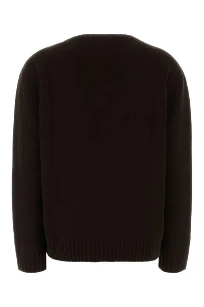 Prada Dark Brown Wool Blend Sweater In Brown