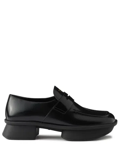 Prada Equal Brushed Leather Loafers