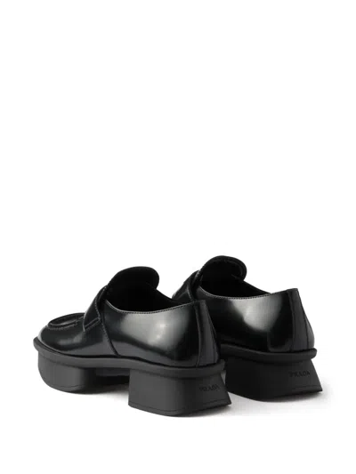 Prada Equal Brushed Leather Loafers
