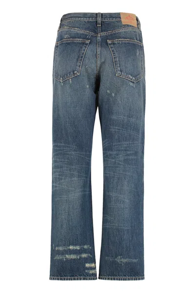 Prada Five Pocket Jeans In Washed Denim In Blue
