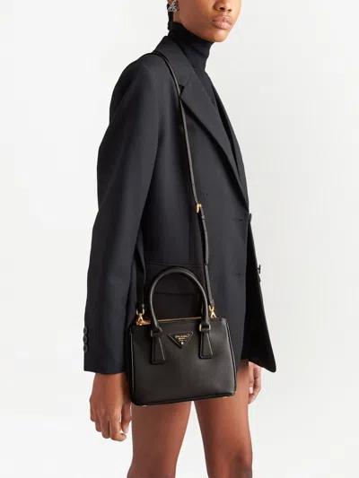 Prada Gallery Saffiano Leather Mini Bags In Brown