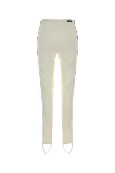 Prada Stretch Leggings With Side Stripe Detail In White