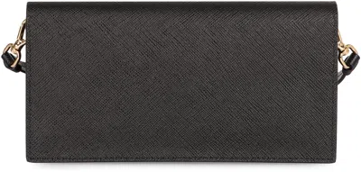 Prada Leather Mini Crossbody Bag In Black