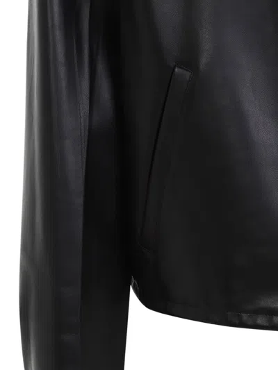 Prada Leather Zipper Jacket Clothing In Black