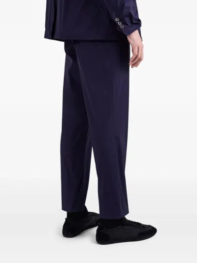 Prada Lightweight Cotton Trousers Clothing In Blue