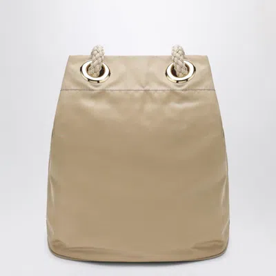 Prada Mariner Small Bucket Bag In Camel Renylon In Neutral