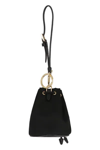 Prada Mini Icon Key Ring In Black
