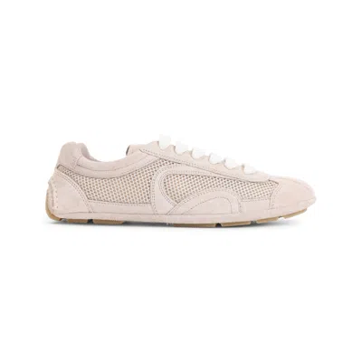 Prada Opale Beige Suede Calf Leather Sneakers In Multi