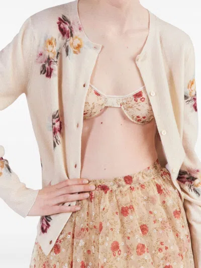 Prada Poppy Print Nylonette Midi Skirt In Multi