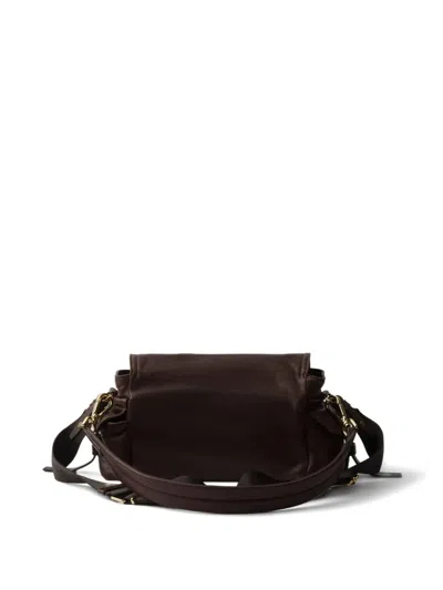 Prada Explore Medium Nappa Leather Shoulder With Flap Bags In Brown