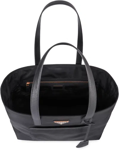 Prada Re-edition 1978 Medium Re-nylon And Saffiano Leather Tote Bag In Gray