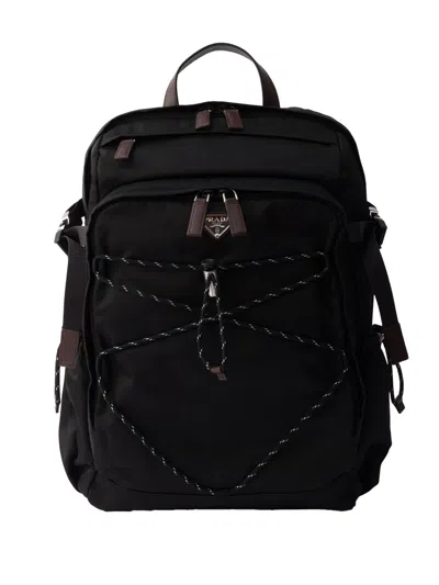 Prada Versatile Backpack With Multiple Storage Options In Black