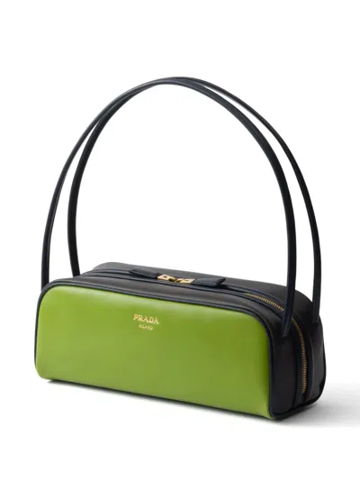 Prada Borsa A Spalla In Pelle Verde Donna In F04is Felce Ebano Baltico