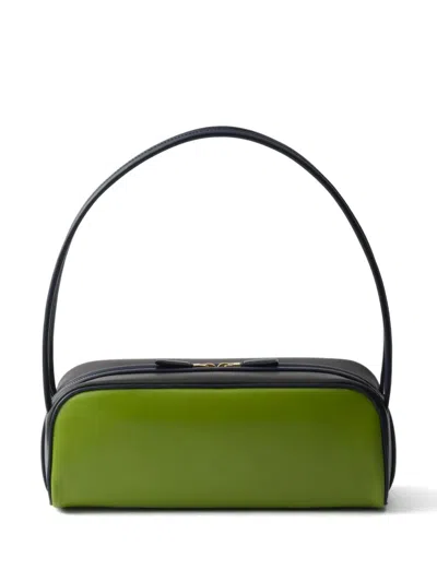 Prada Borsa A Spalla In Pelle Verde Donna In F04is Felce Ebano Baltico
