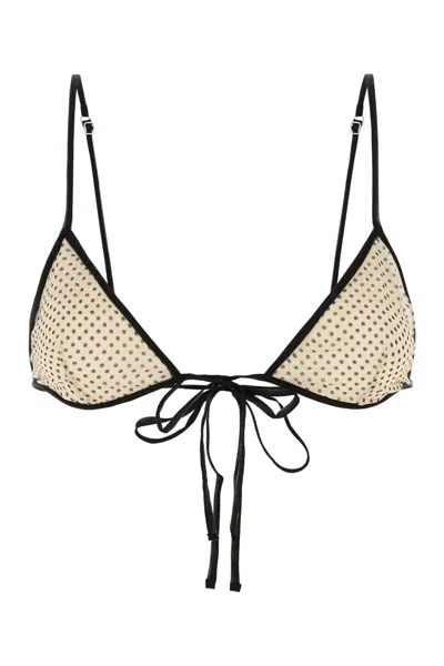 Prada Printed Chiffon Bra In Neutral
