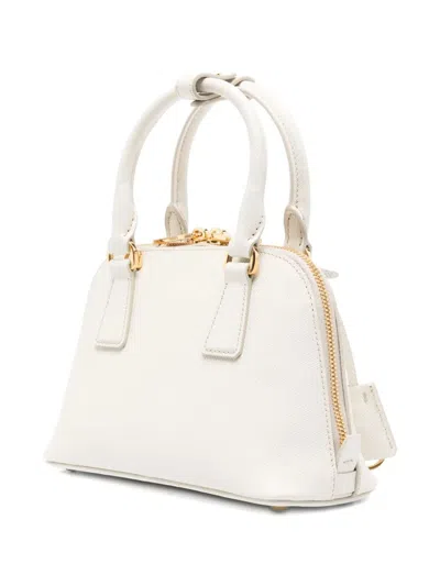 Prada Promenade Saffiano Leather Hand Bags In White