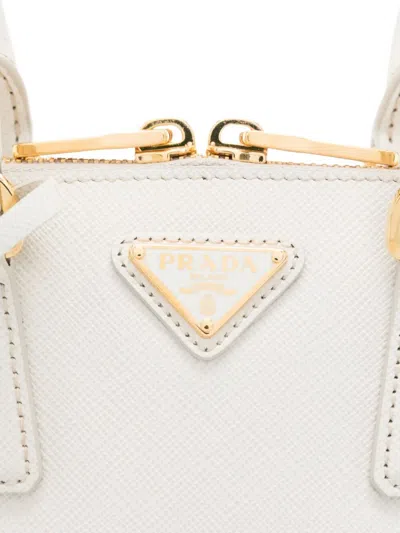 Prada Promenade Saffiano Leather Hand Bags In White
