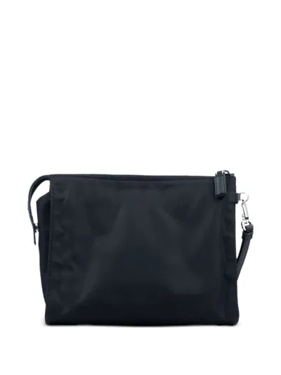 Prada Re-nylon And Saffiano Leather Necessaire Bags In Black