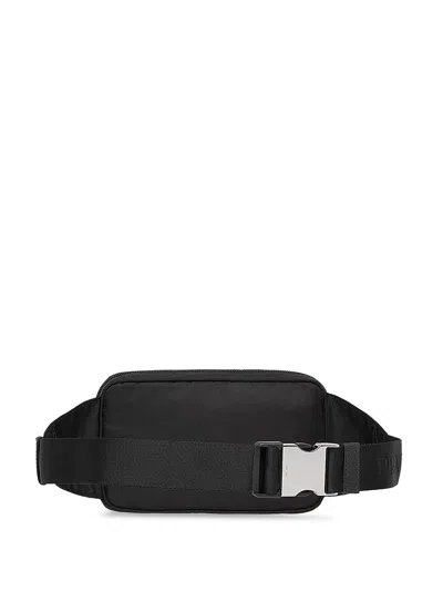 Prada Re-nylon And Saffiano Leather Belt Bags In Black