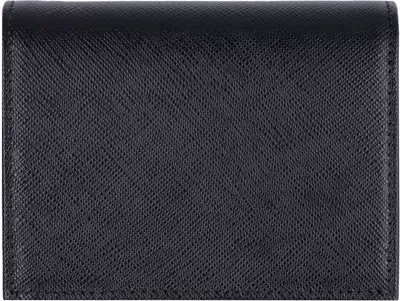 Prada Small Triangle Logo Wallet In Saffiano Leather In Black