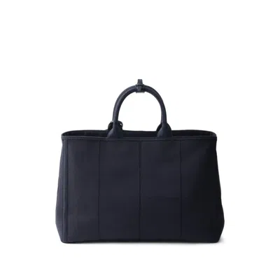 Prada Logo-embossed Tote Bag In Black