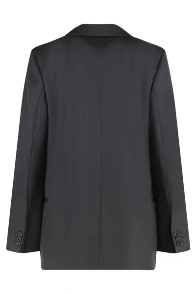 Prada Single-breasted Two-button Jacket In Black