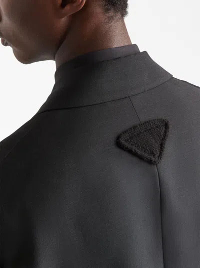 Prada Single-breasted Mohair Wool Jacket In Black