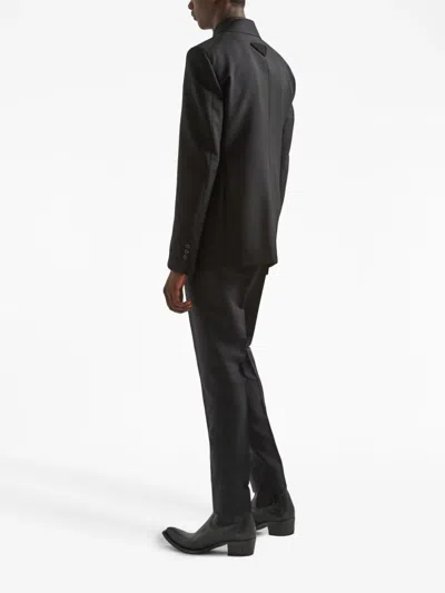 Prada Single-breasted Mohair Wool Jacket In Black