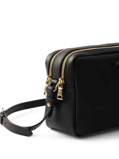 Prada Nylon Camera Bag With Leather Detailing In Black