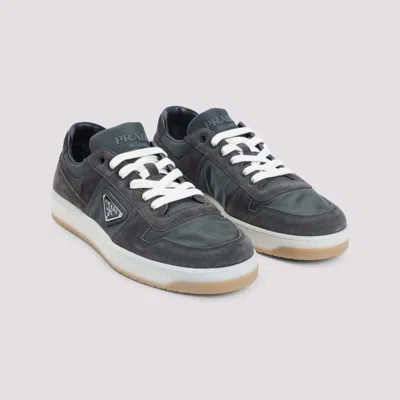 Prada Sneakers Downtown In Re-nylon And Gray Suede In Gray