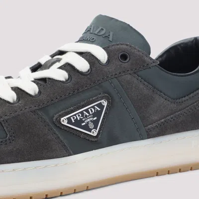 Prada Sneakers Downtown In Re-nylon And Gray Suede In Gray
