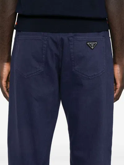 Prada Straight Leg Tapered Jeans In Blue