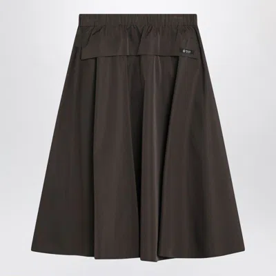 Prada Wide Camouflage Green Skirt In Technical Canvas