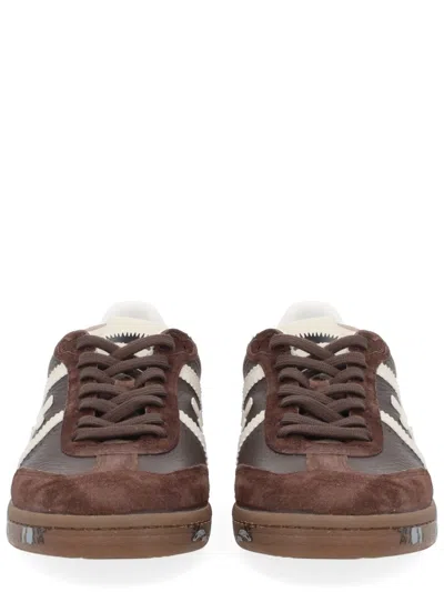 Premiata Suede Sneakers With Rubber Sole And Perforations In Multi