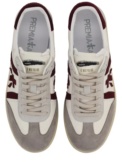 Premiata Sneakers With Contrast Heel Tab And Rubber Sole In Multi