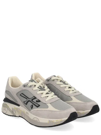 Premiata Chunky Multicolour Sneakers With Premium Leather Accents In Gray