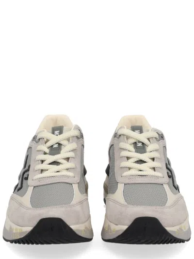 Premiata Chunky Multicolour Sneakers With Premium Leather Accents In Gray