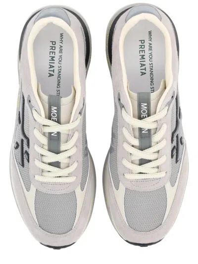 Premiata Chunky Multicolour Sneakers With Premium Leather Accents In Gray