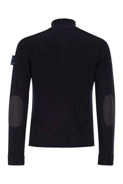 Premiata Wool Cardigan With Zip In Black