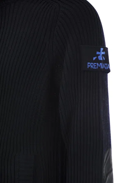 Premiata Wool Cardigan With Zip In Black