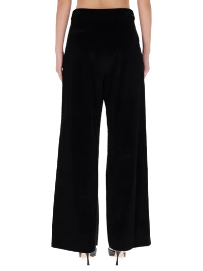 Pt Torino Black Cotton-blend Trousers In Black