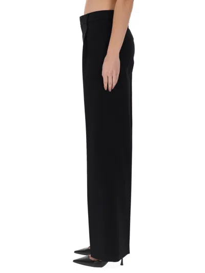 Pt Torino Black Virgin Wool Trousers In Black