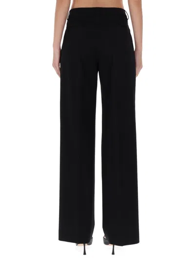 Pt Torino Black Virgin Wool Trousers In Black