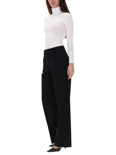 Pt Torino Black Virgin Wool Trousers In Black